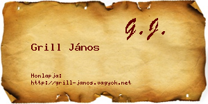 Grill János névjegykártya
